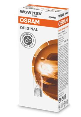 Osram Original W5W 12V Faltschachtel 2825 ECE W5W 12 Volt 5 Watt Schlusslicht/Kennzei