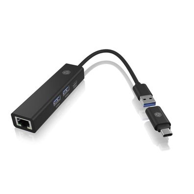 Icy Box Adapter IcyBox USB3.2 Gen1 Hub & Gigabit LAN 4-in-1 retail