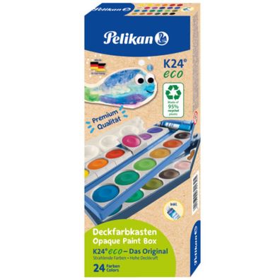 Pelikan Deckfarbkasten K24 eco inkl. Deckweiß, 24 Farben
