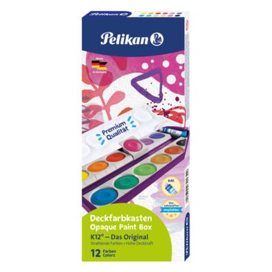 Pelikan Farbkasten K12 Violett inkl. Deckweiß, 12 Farben