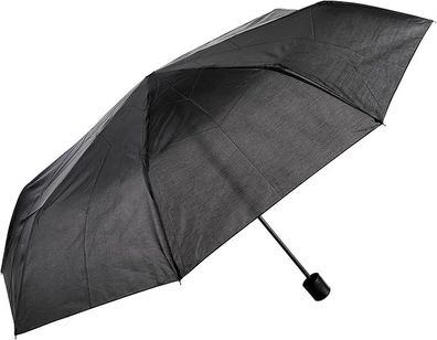 Idena Taschenschirm, Schwarz, Durchmesser 100 cm - Regenschirm mit manueller Öffnung,
