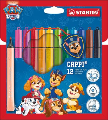 Stabilo - Cappi - PAW Patrol Filzstift mit Kappenring 12er Pack
