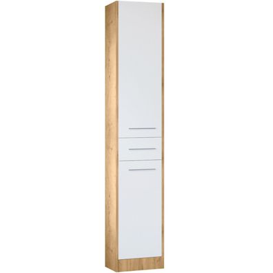Bad-Hochschrank SLIM SL1 artisan eiche / weiß