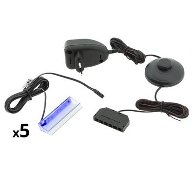 5- Punkt LED Glasbodenbeleuchtung blau