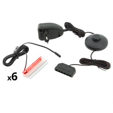 6- Punkt LED Glasbodenbeleuchtung rot
