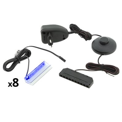 8 - Punkt LED Glasbodenbeleuchtung blau