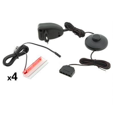 4- Punkt LED Glasbodenbeleuchtung rot