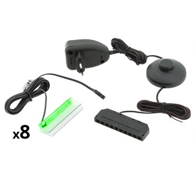 8 - Punkt LED Glasbodenbeleuchtung grén