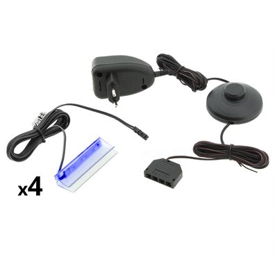 4- Punkt LED Glasbodenbeleuchtung blau