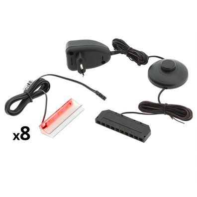 8 - Punkt LED Glasbodenbeleuchtung rot