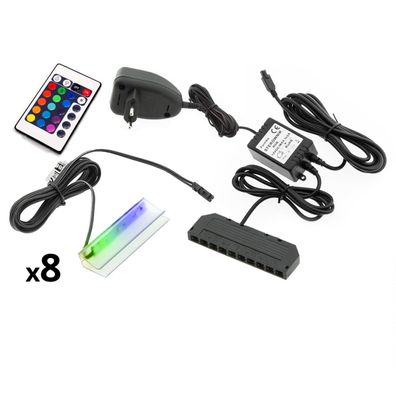 8 - Punkt LED Glasbodenbeleuchtung RGB