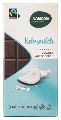 6x Naturata Kokosmilch Schokoladenkuvertüre, vegan 100g