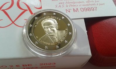 2 euro 2023 PP Monaco Fürst Rainier III. Rote Box red Box für Einwohnerausgabe rot