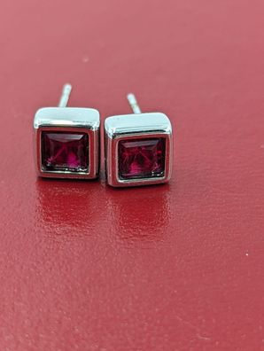 Juwelo Ohrstecker Granat 0,925 Sterlingsilber rhodiniert