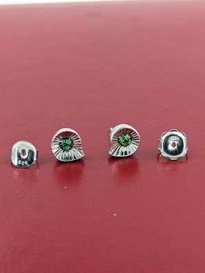 Neuwertige Juwelo Ohrstecker Peridot 0,925 Sterlingsilber