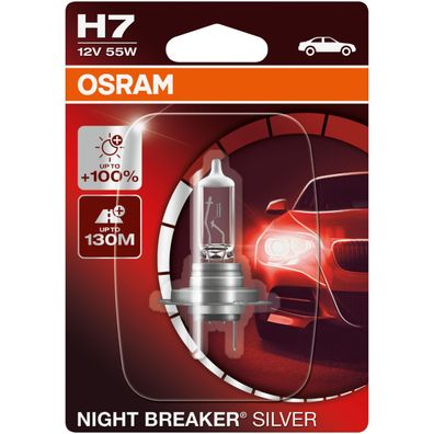 Osram H7 Night-Breaker Silver 12V 55W PX26d Hell Xenon Look Halogen-Birnen Lampe