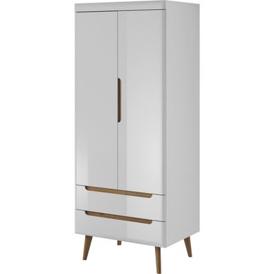 Kleiderschrank MARDI 09 weiß hochglanz / eiche riviera