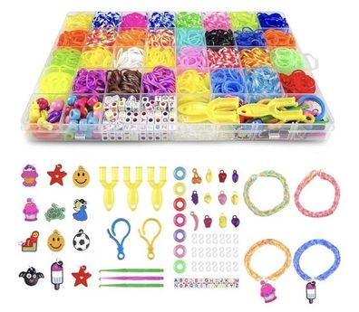 Relota 2500 Stück Set von Gummibänder Armbänder Set Schmuck und Perlen