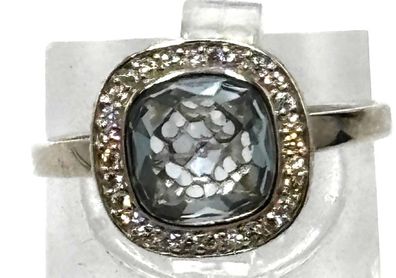 THOMAS SABO 0,925 Sterlingsilber blau und weißer Zirkonia Größe 54