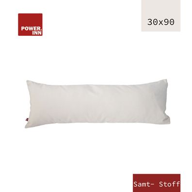 POWER INN® Kissenbezug Samtstoff | 30 x 90 cm | Creme