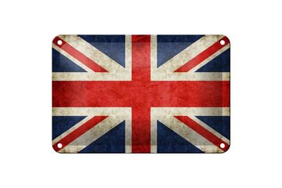 Blechschild Flagge United Kingdom Fahne, 3 vers. Größen, Spruch