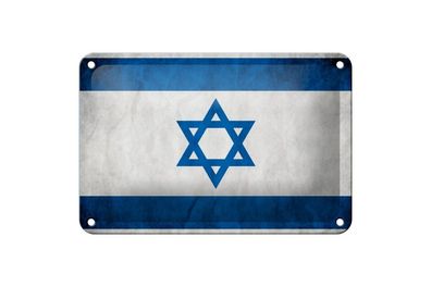 Blechschild Flagge Israel Fahne, 3 vers. Größen, Spruch