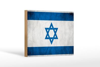 Holzschild Flagge Israel Fahne, 3 vers Größen, Spruch