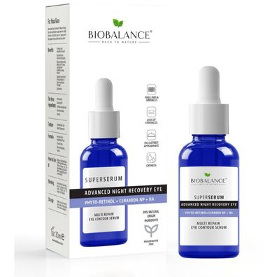 Bio Balance Advanced Night Recovery feuchtigkeitsspendendes Nachtserum 20ml