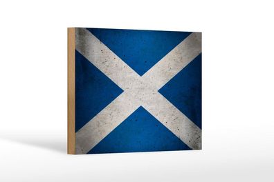Holzschild Flagge Schottland Fahne, 3 vers Größen, Spruch
