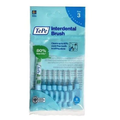 TePe Original Interdentalbürsten Blau 0,6 mm - 8 Stück, Effektive Zahnzwischenra
