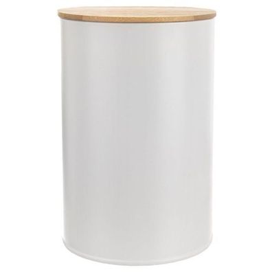 Weißer Metall-Lebensmittelbehälter mit Bambusdeckel Whiteline 800 ml