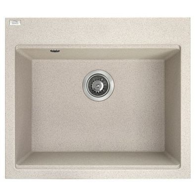 Granitspüle Einzelbecken TAU 50x57 Beige | Siphon im SET!
