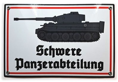 Emailleschild Tiger-Panzer - Schwere Panzerabteilung - 20 x 30 cm - Limitiert!