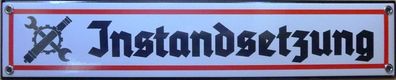 Emailleschild Instandsetzung (Inst) Heer WH Bundeswehr 8 x 40 cm NEU!