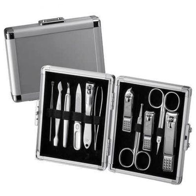 Maniküreset Silbernes Etui - 11 Werkzeuge