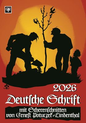 Kalender - Deutsche Schrift 2026 - Scherenschnittkalender - Potuczek-Lindenthal