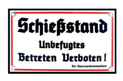 Emailleschild Schießstand NEU!