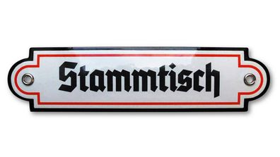 Emailleschild / Türschild - Stammtisch Emailschild 5 x 20 cm NEU!