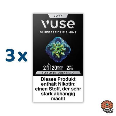 Vuse ULTRA Pods Blueberry Lime Mint 20mg/ml Nikotin 3x 2 Pods