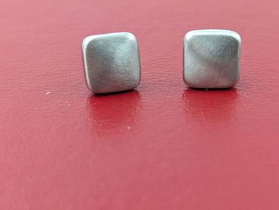 Juwelo schlichte Ohrstecker 0,925 Sterlingsilber gebürstet