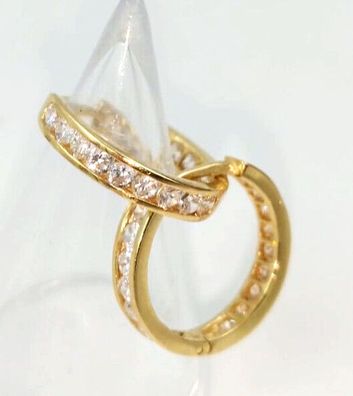Creolen Zirkon 14K / 0,585 Gelbgold