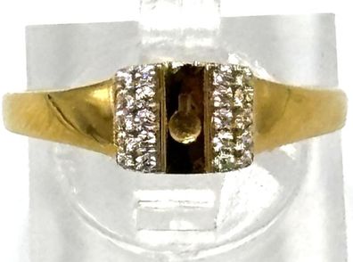 THOMAS SABO RING Schlossdesign Zirkonia 0,925 Sterlingsiber Vergoldet GRÖßE 54