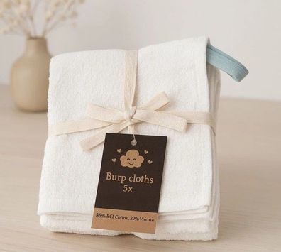 5er-Pack weiße Baby-Spucktücher 30x30cm