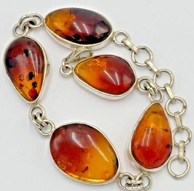 Vintage Armband 0,925 Sterlingsilber wunderschöner Bernstein
