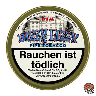 Bizzy Lizzy Pfeifentabak Dose von Dan Tobacco 50g