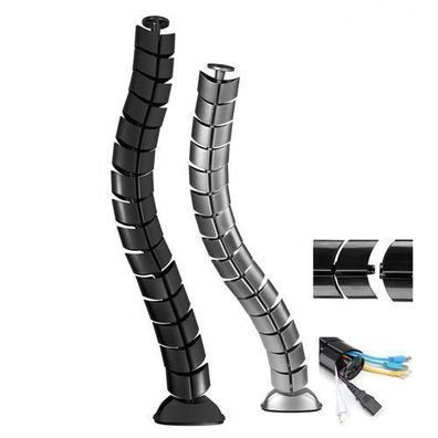 MC-768 Kabel Organizer Kabelführung Kabelschlauch Kabelkanal schwarz silber NEU