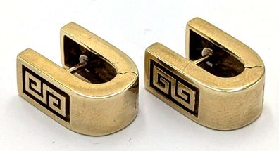 Vintage Gold Ohrsterch/Creolen giechisches Schlüsselband 8K/0,333 Gelbgold
