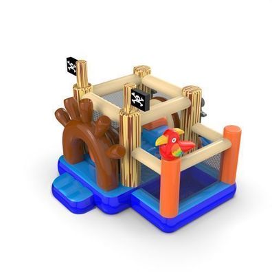 Eine kleine Piratenhüpfburg mit einem Trockenbecken für Kinder
