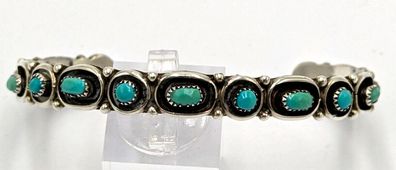 Vintage Navajo 0,925 Sterlingsilber Türkis Manschetten Armband