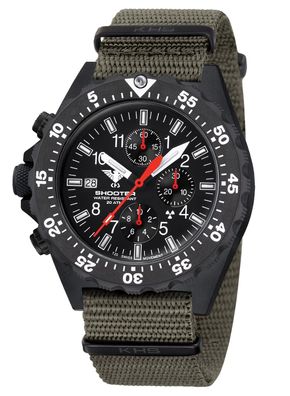 KHS Herrenuhr Chronograph Shooter MKII mit Natoband Oliv SH2CF. NSGO